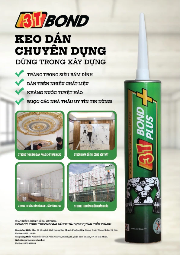 KEO DÁN ALU 3T BOND NHẬP KHẨU CHÍNH HÃNG